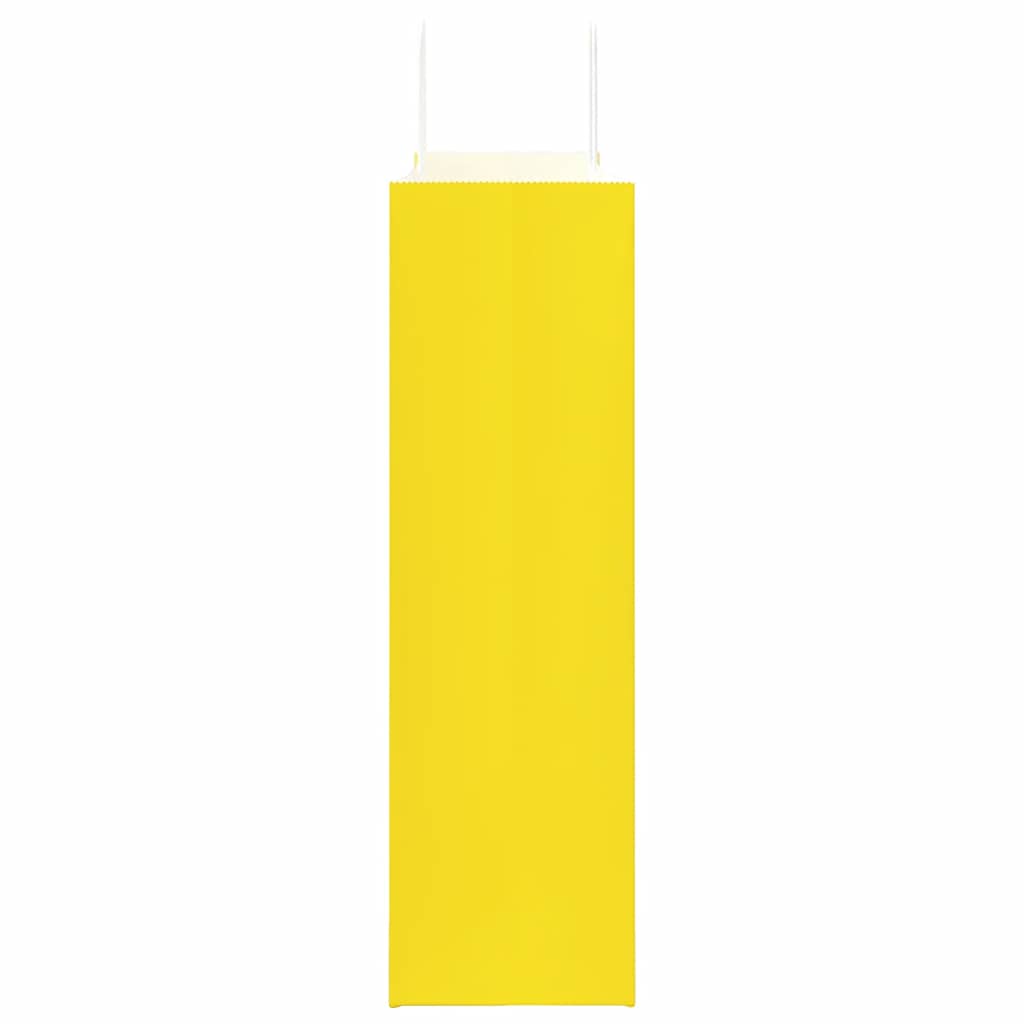 vidaXL Torby papierowe 50 szt. z uchwytami żółte 54x15x49 cm