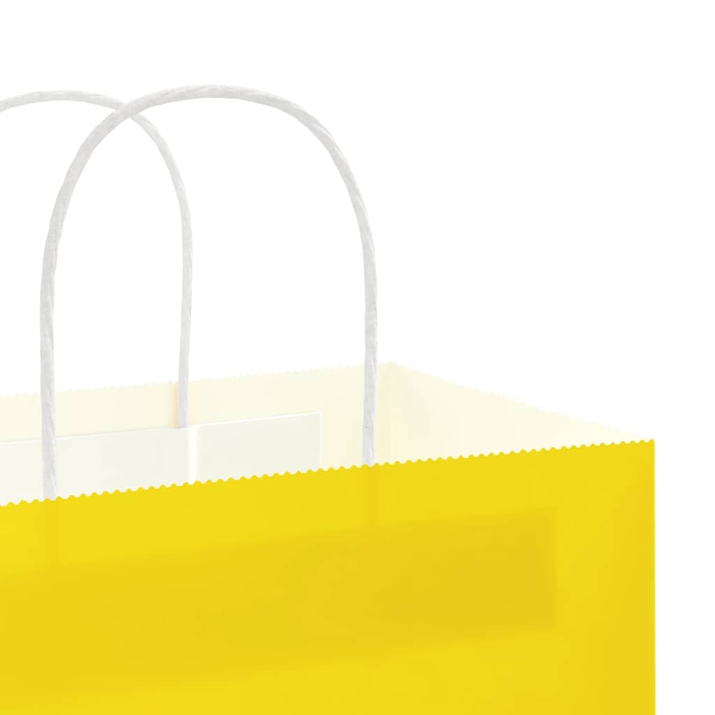 vidaXL Torby papierowe 50 szt. z uchwytami żółte 54x15x49 cm