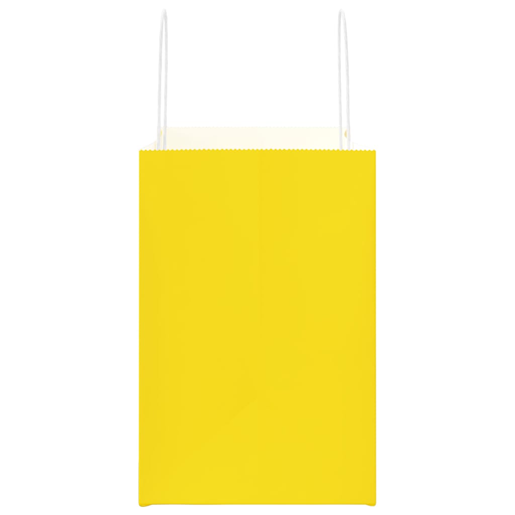 vidaXL Torby papierowe 250 szt. z uchwytami żółte 26x17x25 cm