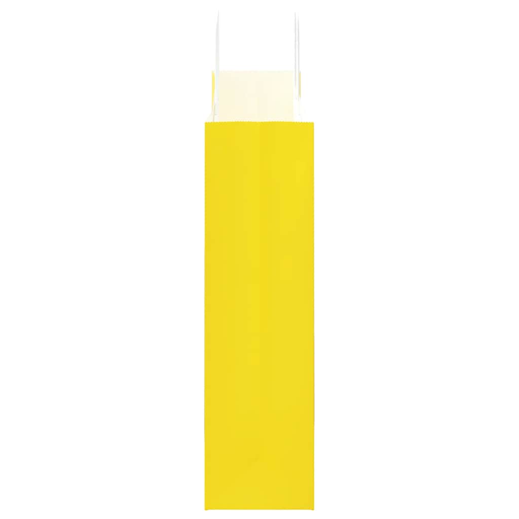 vidaXL Torby papierowe 250 szt. z uchwytami żółte 32x12x42 cm