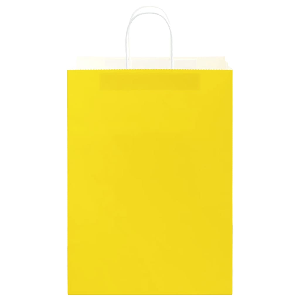 vidaXL Torby papierowe 250 szt. z uchwytami żółte 32x17x44 cm