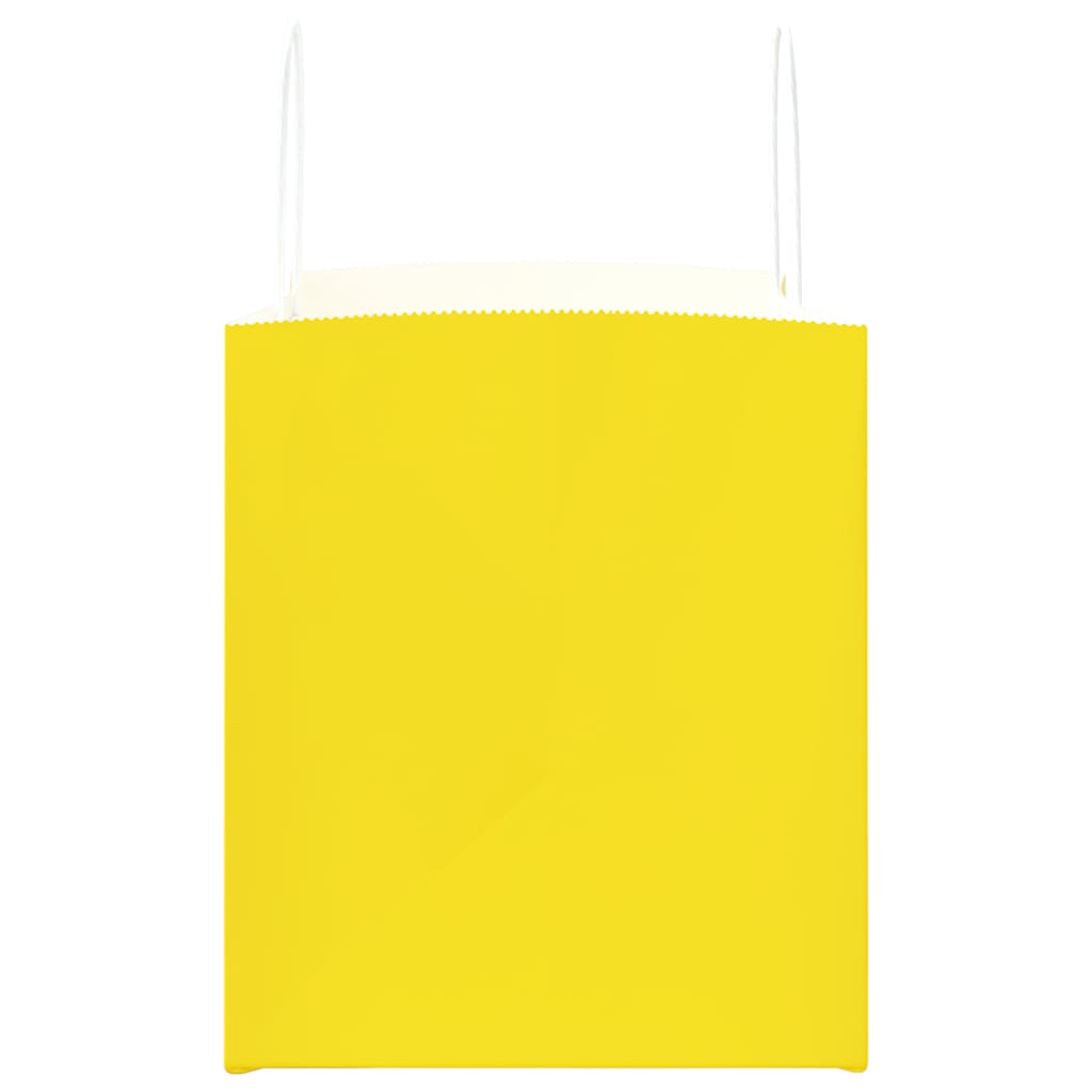 vidaXL Torby papierowe 250 szt. z uchwytami żółte 32x22x24 cm