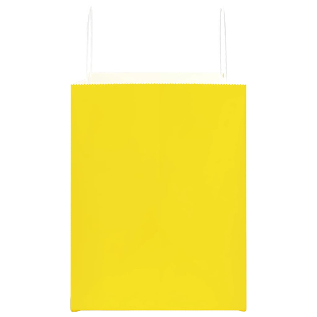 vidaXL Torby papierowe 250 szt. z uchwytami żółte 32x22x28 cm