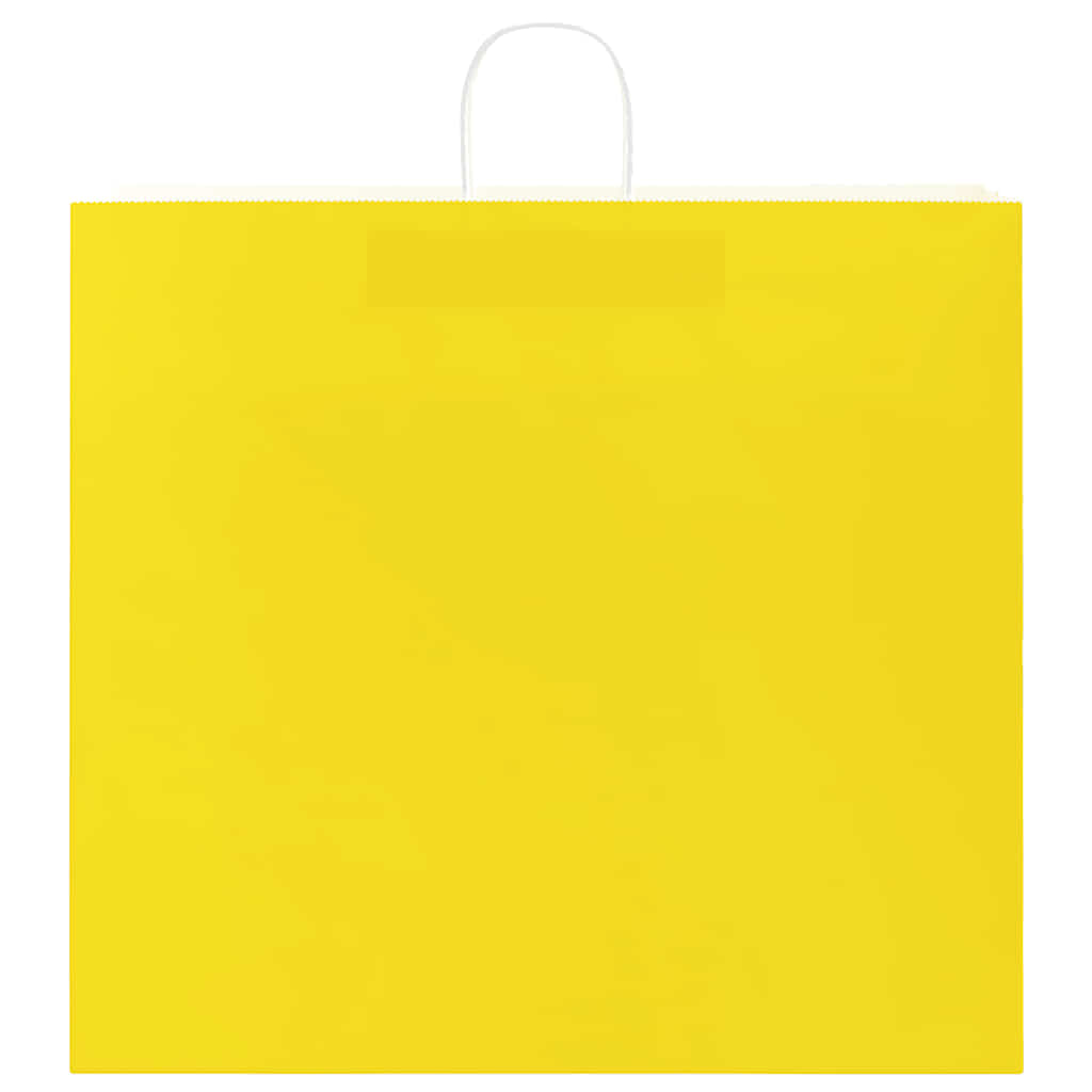 vidaXL Torby papierowe 250 szt. z uchwytami żółte 54x15x49 cm