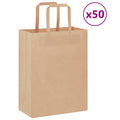 vidaXL Torby papierowe 50 szt. z uchwytami Brązowe 21x11x28 cm
