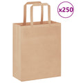 vidaXL Torby papierowe 250 szt. z uchwytami Brązowe 18x8x22 cm