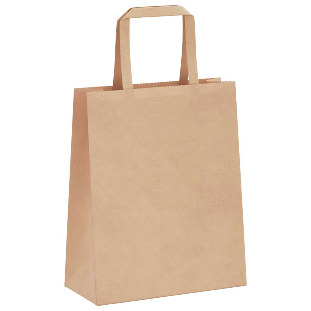 vidaXL Torby papierowe 250 szt. z uchwytami Brązowe 18x8x22 cm
