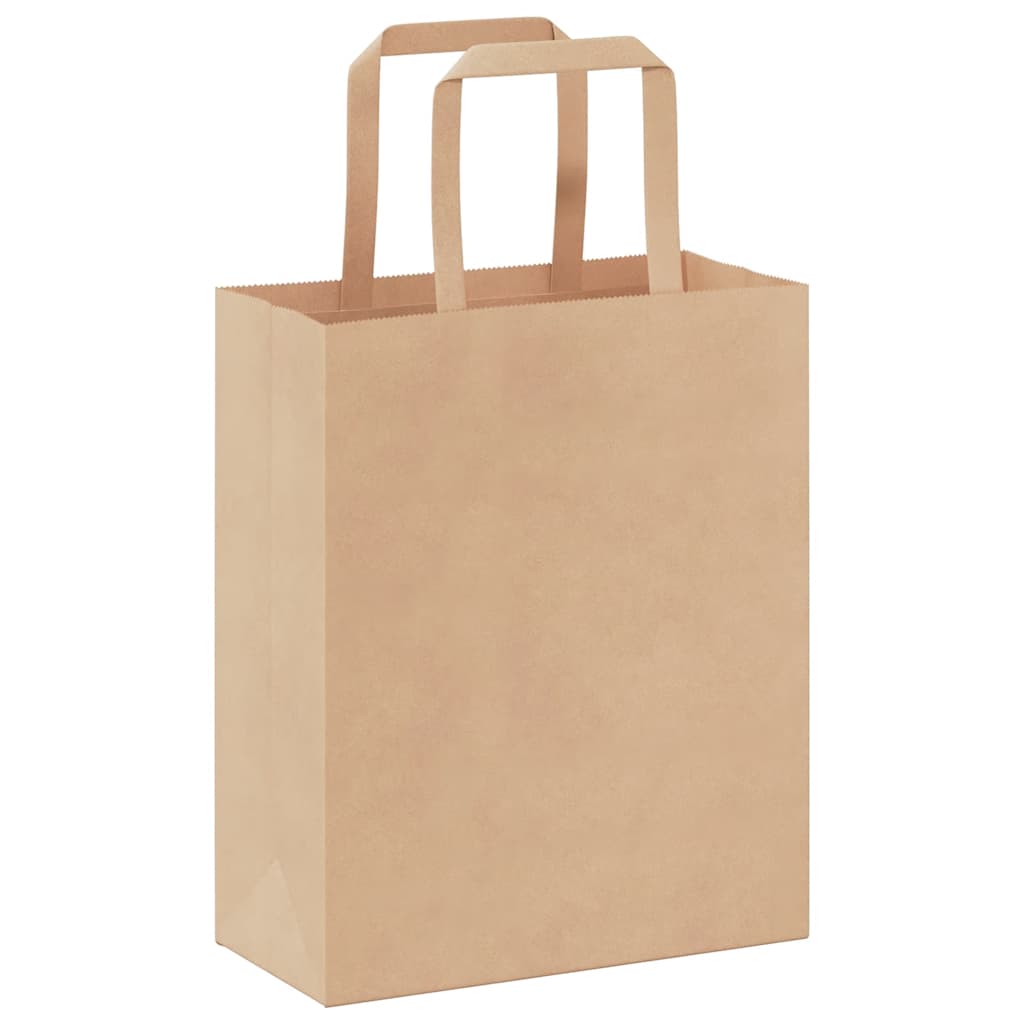 vidaXL Torby papierowe 250 szt. z uchwytami Brązowe 18x8x22 cm