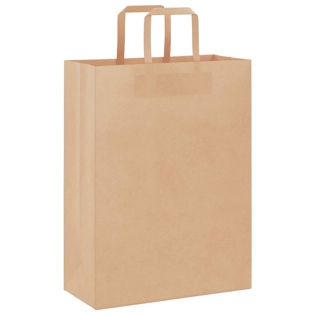 vidaXL Torby papierowe 250 szt. z uchwytami Brązowe 26x12x35 cm