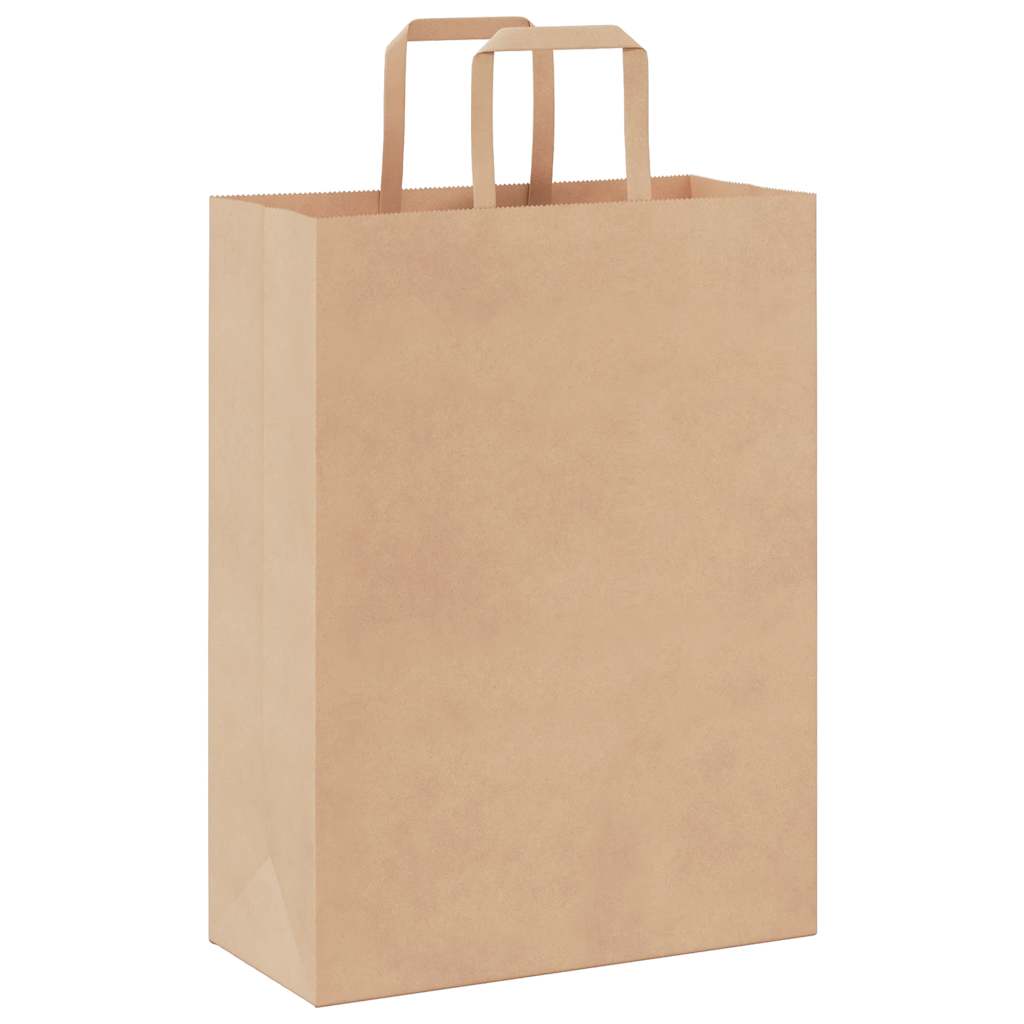vidaXL Torby papierowe 250 szt. z uchwytami Brązowe 26x12x35 cm