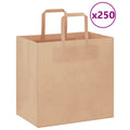 vidaXL Torby papierowe 250 szt. z uchwytami Brązowe 26x17x25 cm