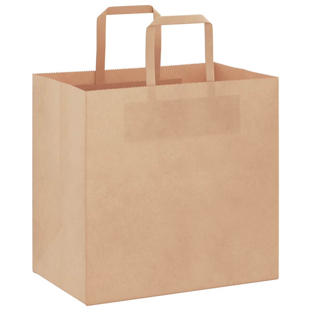 vidaXL Torby papierowe 250 szt. z uchwytami Brązowe 26x17x25 cm