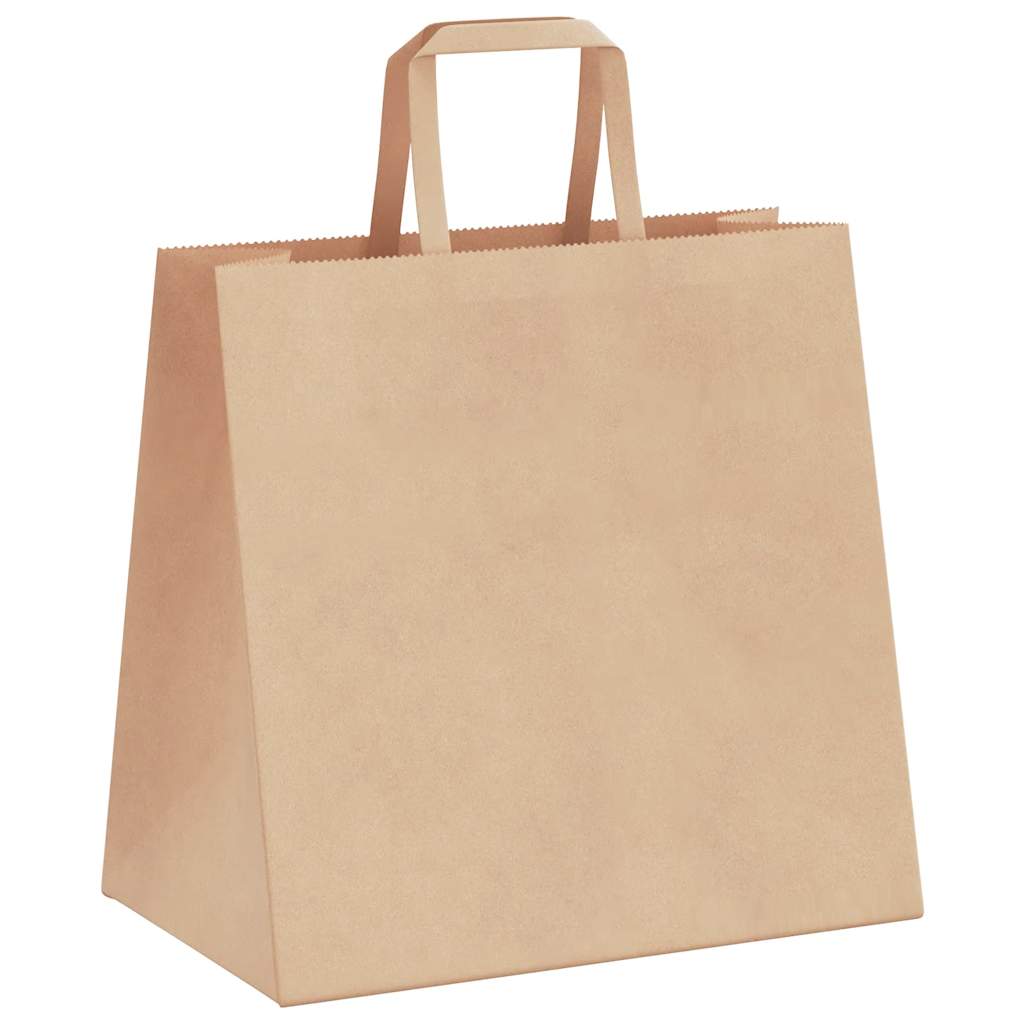vidaXL Torby papierowe 250 szt. z uchwytami Brązowe 26x17x25 cm