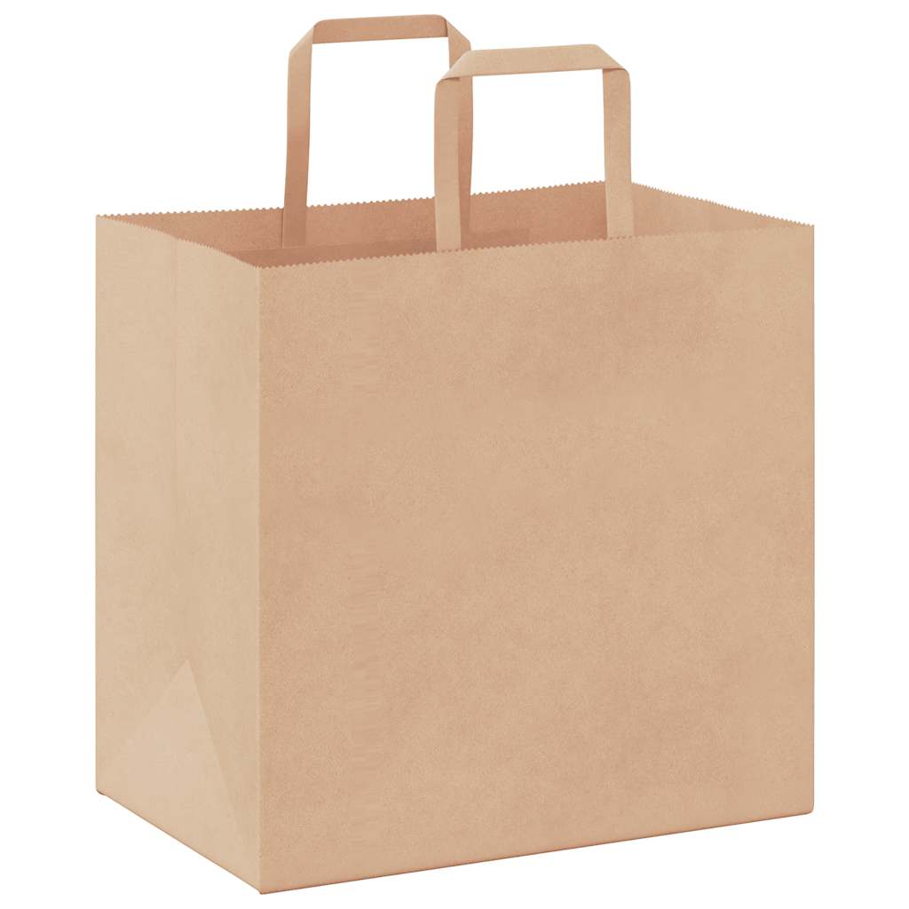 vidaXL Torby papierowe 250 szt. z uchwytami Brązowe 26x17x25 cm