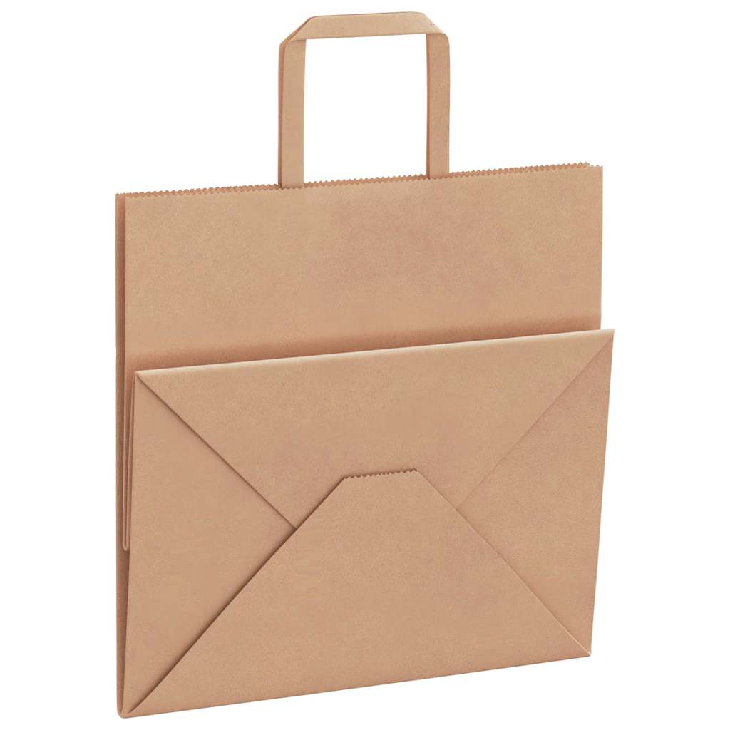vidaXL Torby papierowe 250 szt. z uchwytami Brązowe 26x17x25 cm