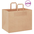 vidaXL Torby papierowe 250 szt. z uchwytami Brązowe 32x22x24 cm