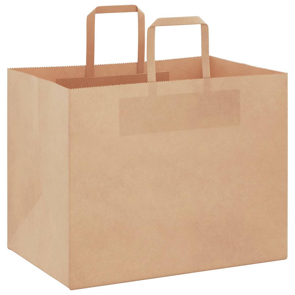 vidaXL Torby papierowe 250 szt. z uchwytami Brązowe 32x22x24 cm