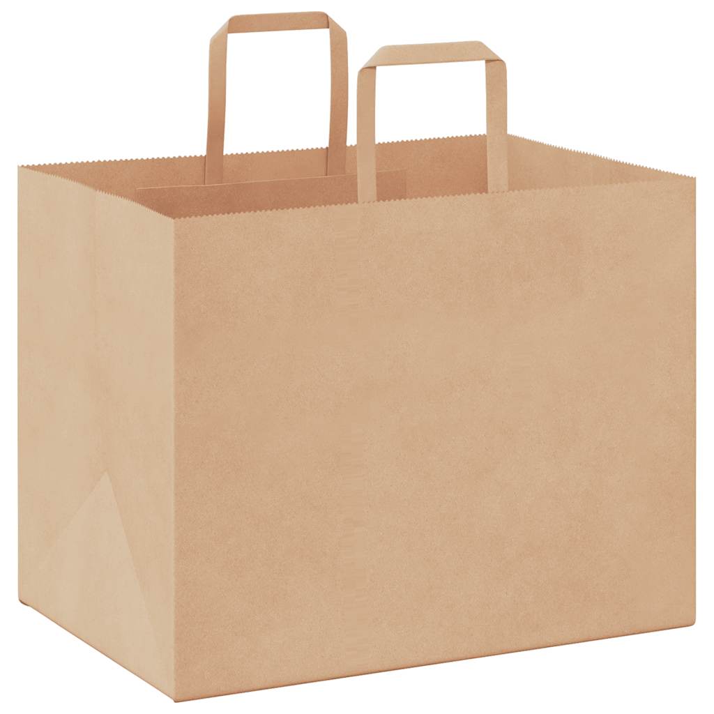vidaXL Torby papierowe 250 szt. z uchwytami Brązowe 32x22x24 cm