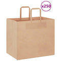 vidaXL Torby papierowe 250 szt. z uchwytami Brązowe 32x22x28 cm