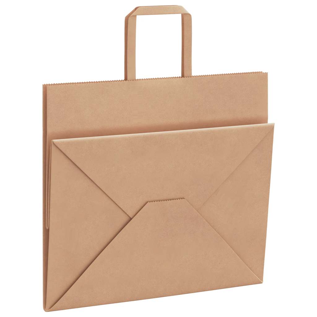 vidaXL Torby papierowe 250 szt. z uchwytami Brązowe 32x22x28 cm