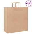 vidaXL Torby papierowe 250 szt. z uchwytami Brązowe 45x17x48 cm