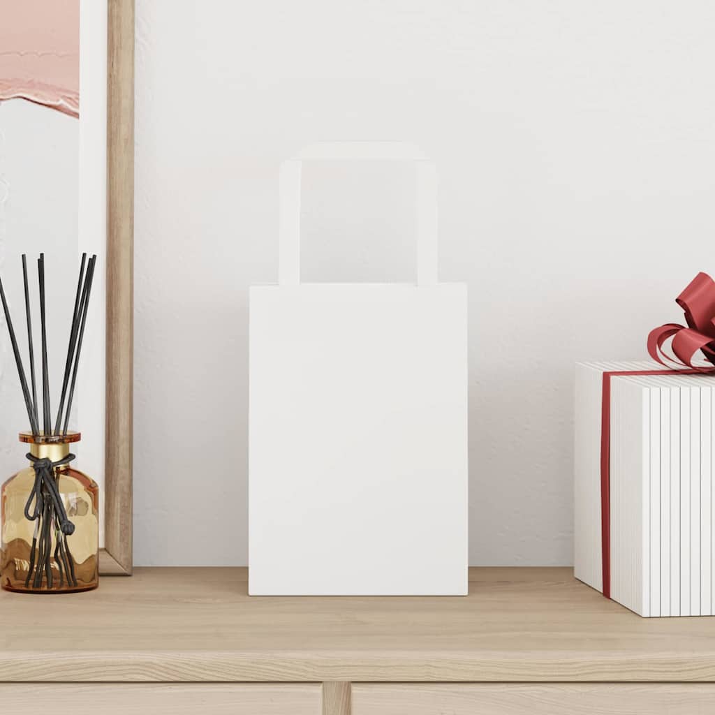 vidaXL Torby papierowe 50 szt. z uchwytami białe 15x8x21 cm