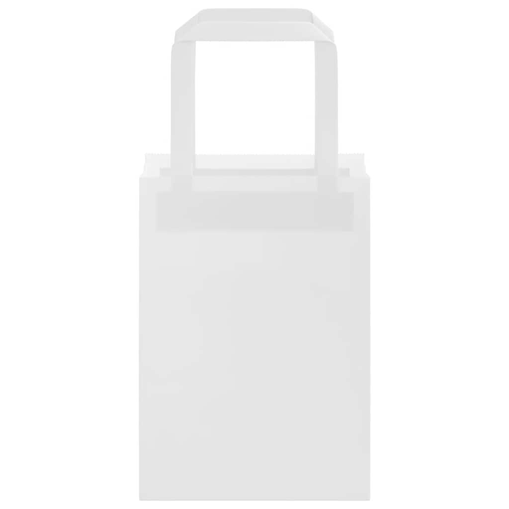 vidaXL Torby papierowe 50 szt. z uchwytami białe 15x8x21 cm
