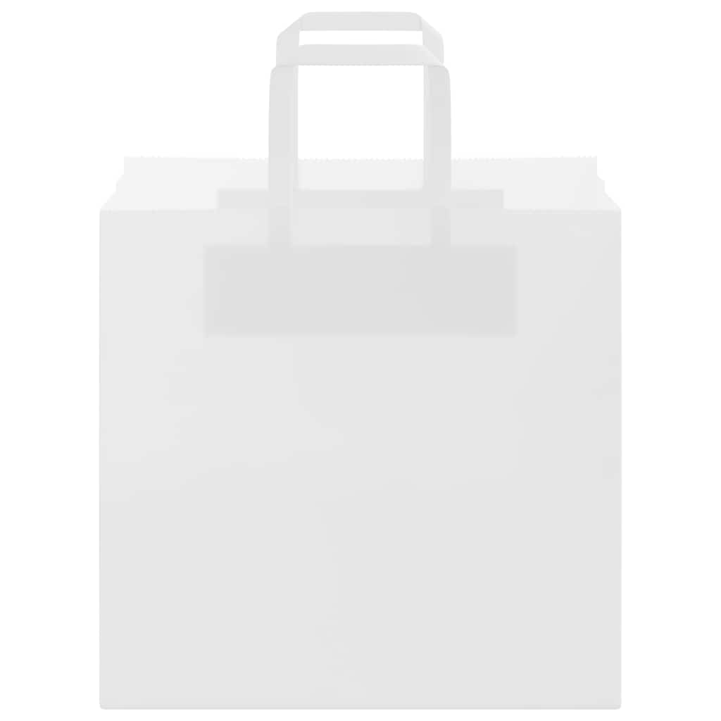 vidaXL Torby papierowe 50 szt. z uchwytami białe 26x17x25 cm