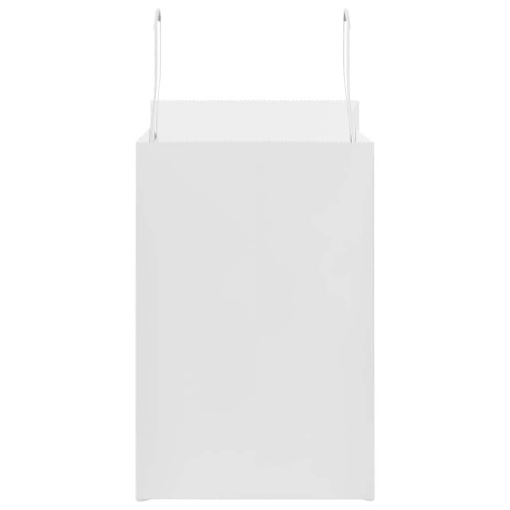 vidaXL Torby papierowe 50 szt. z uchwytami białe 26x17x25 cm