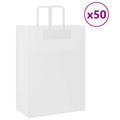 vidaXL Torby papierowe 50 szt. z uchwytami białe 32x17x44 cm