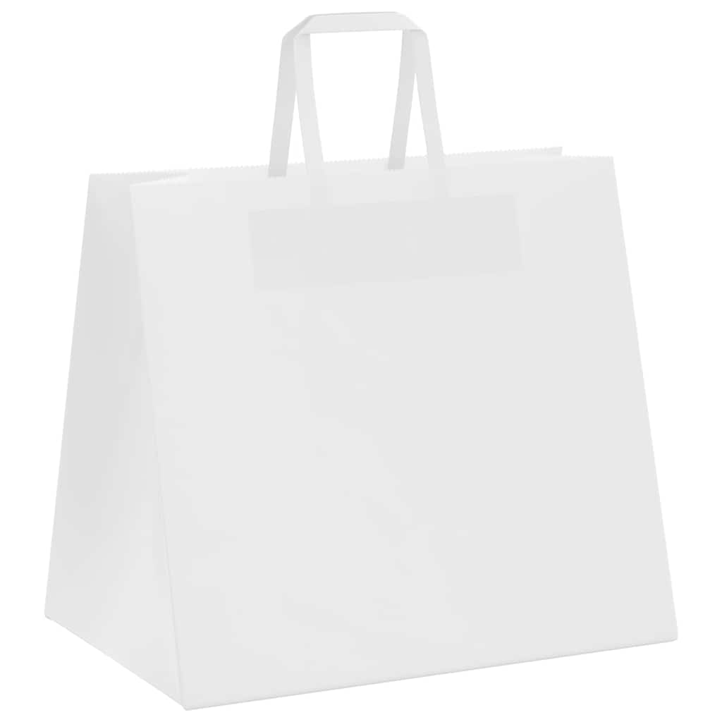 vidaXL Torby papierowe 50 szt. z uchwytami białe 32x22x28 cm