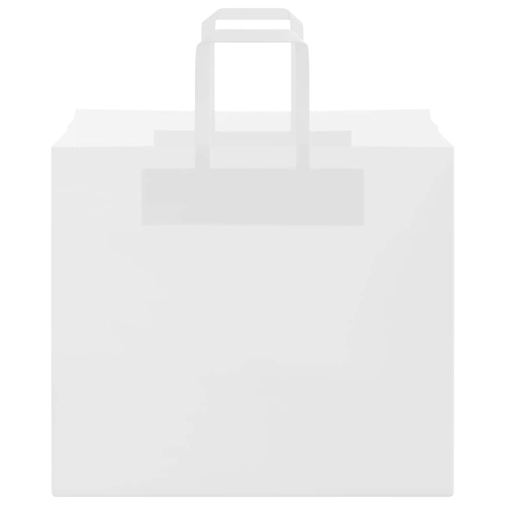 vidaXL Torby papierowe 50 szt. z uchwytami białe 32x22x28 cm