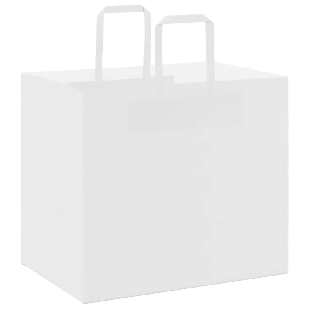 vidaXL Torby papierowe 50 szt. z uchwytami białe 32x22x28 cm