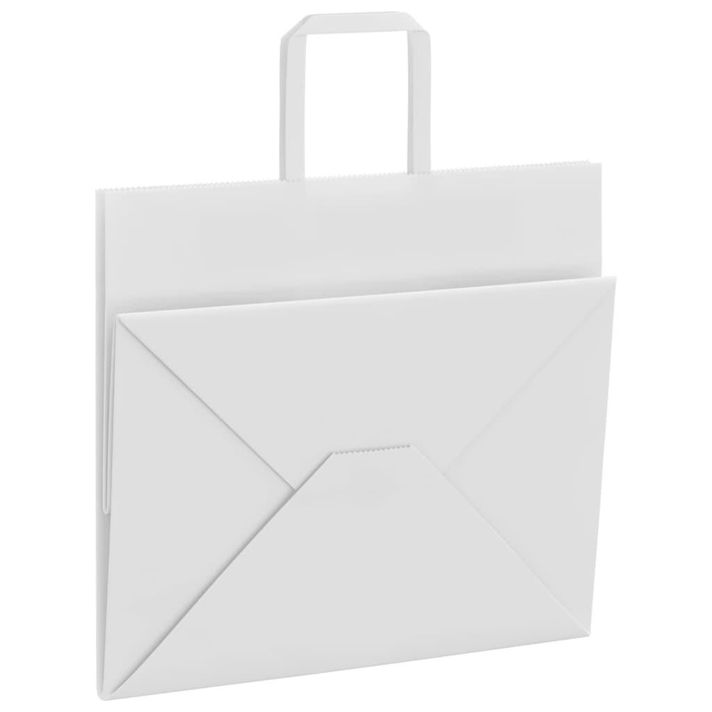 vidaXL Torby papierowe 50 szt. z uchwytami białe 32x22x28 cm