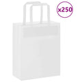 vidaXL Torby papierowe 250 szt. z uchwytami białe 18x8x22 cm