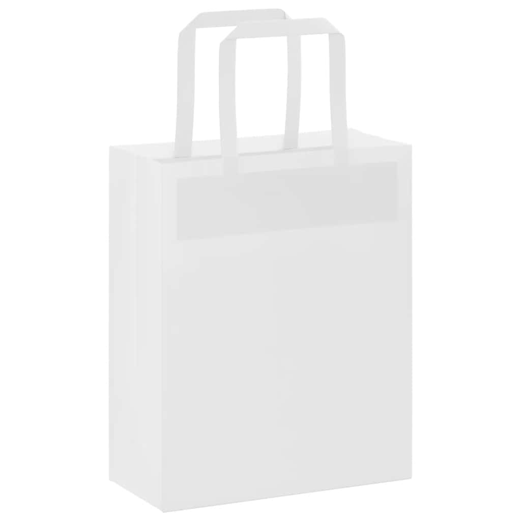 vidaXL Torby papierowe 250 szt. z uchwytami białe 18x8x22 cm