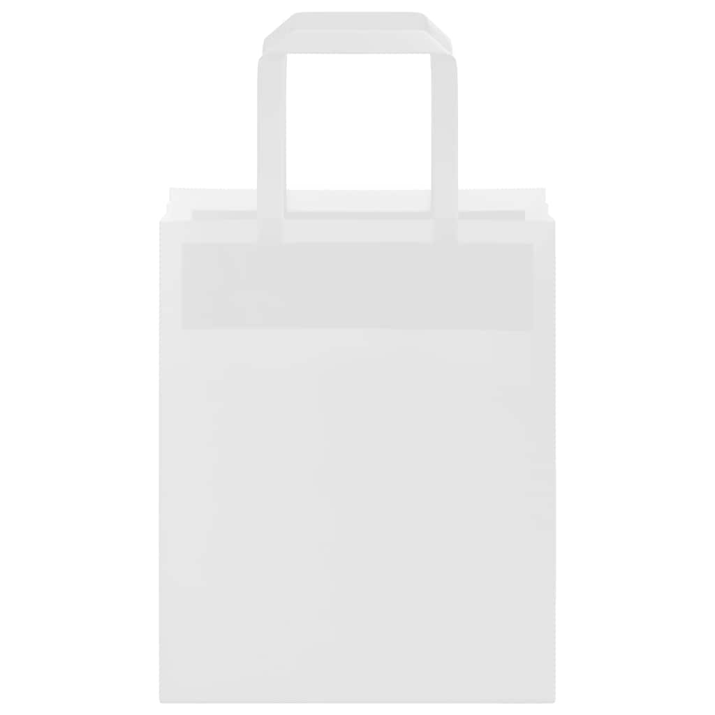 vidaXL Torby papierowe 250 szt. z uchwytami białe 18x8x22 cm