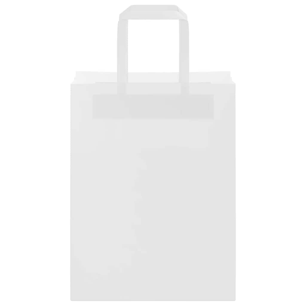 vidaXL Torby papierowe 250 szt. z uchwytami białe 21x11x28 cm