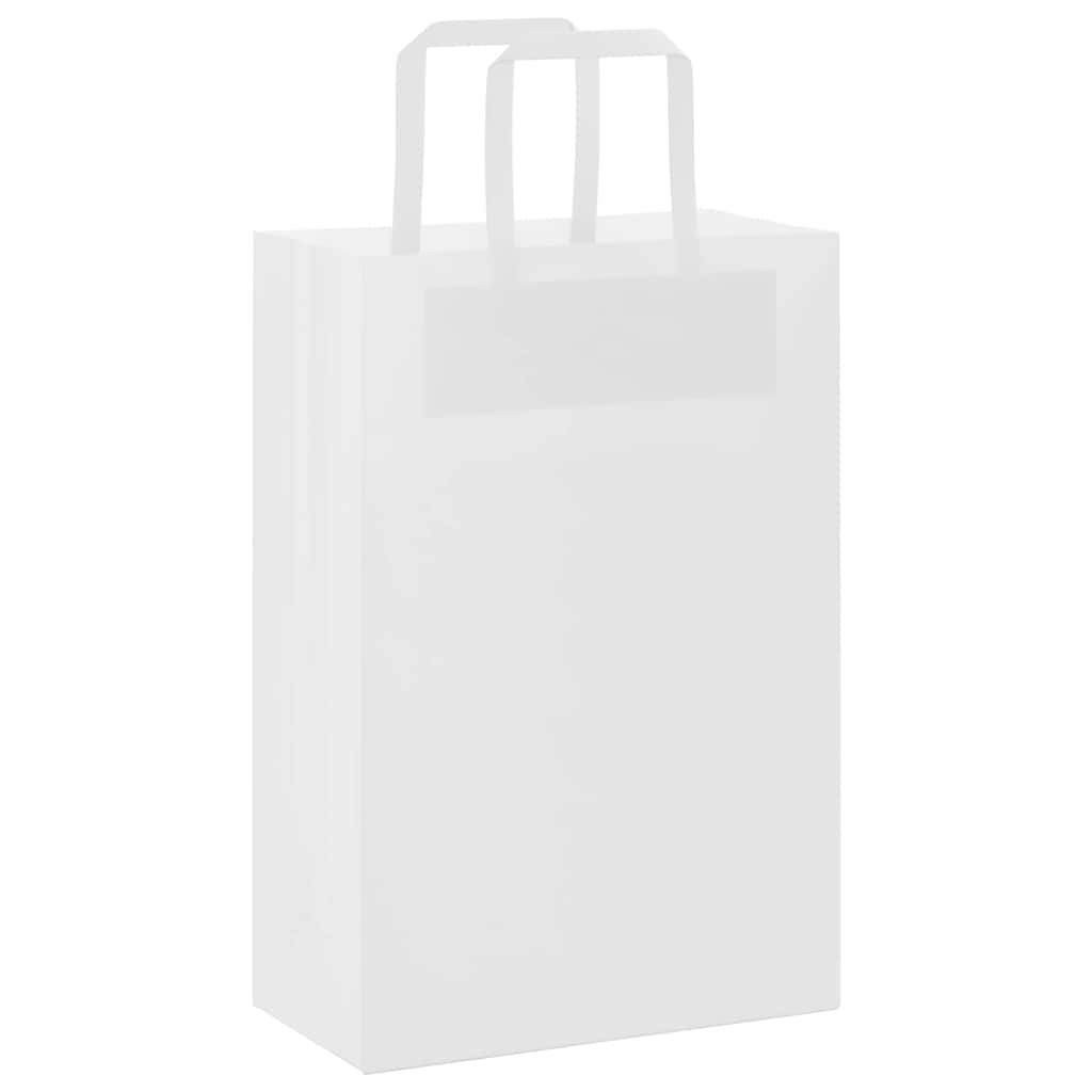 vidaXL Torby papierowe 250 szt. z uchwytami białe 21x11x31 cm