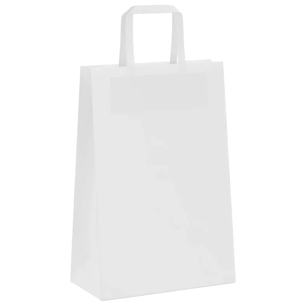 vidaXL Torby papierowe 250 szt. z uchwytami białe 21x11x31 cm