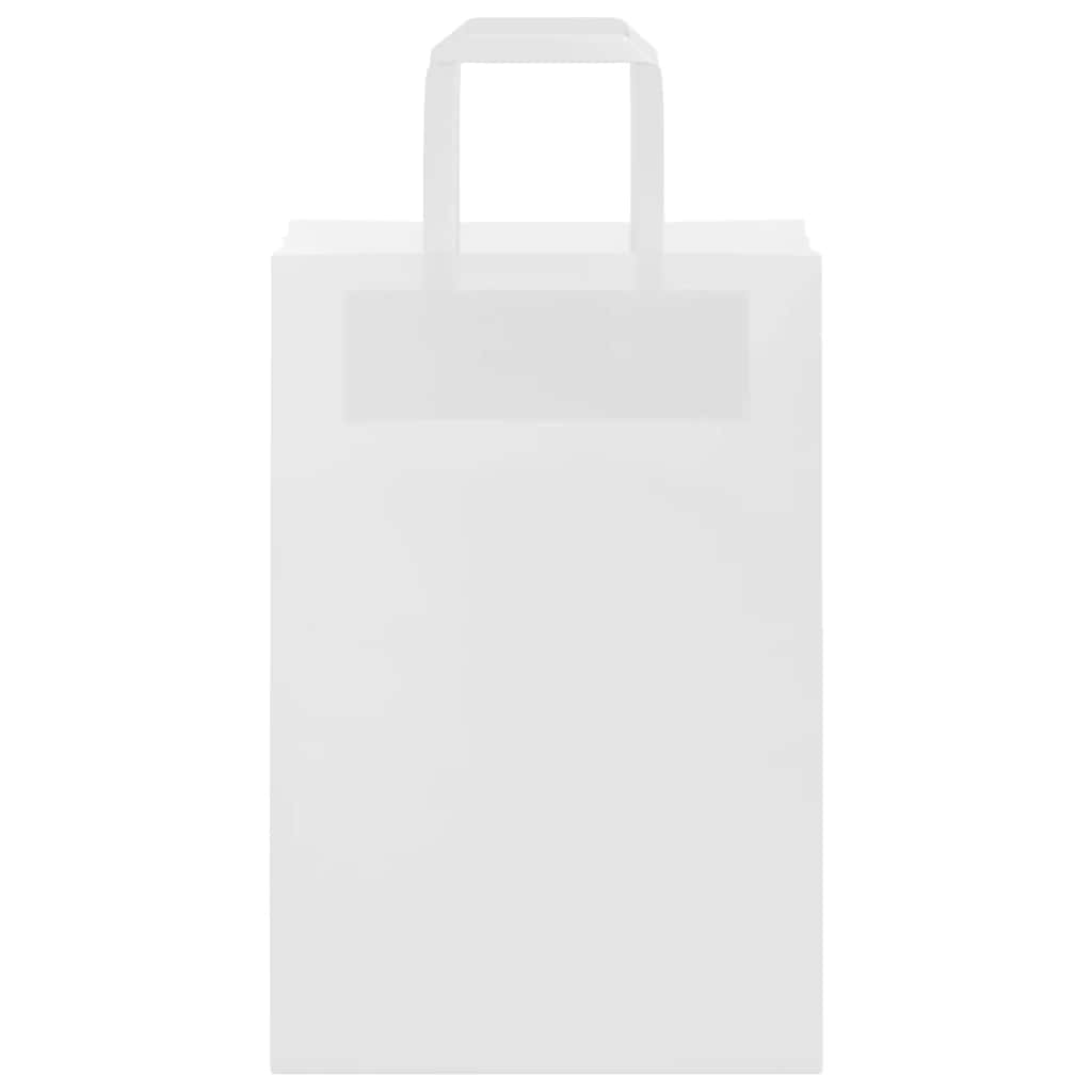 vidaXL Torby papierowe 250 szt. z uchwytami białe 21x11x31 cm