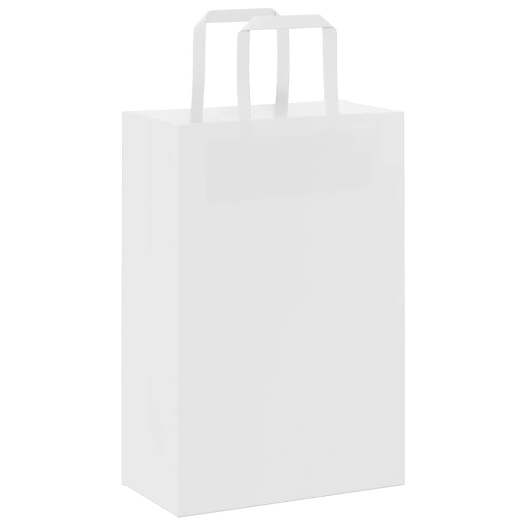vidaXL Torby papierowe 250 szt. z uchwytami białe 21x11x31 cm