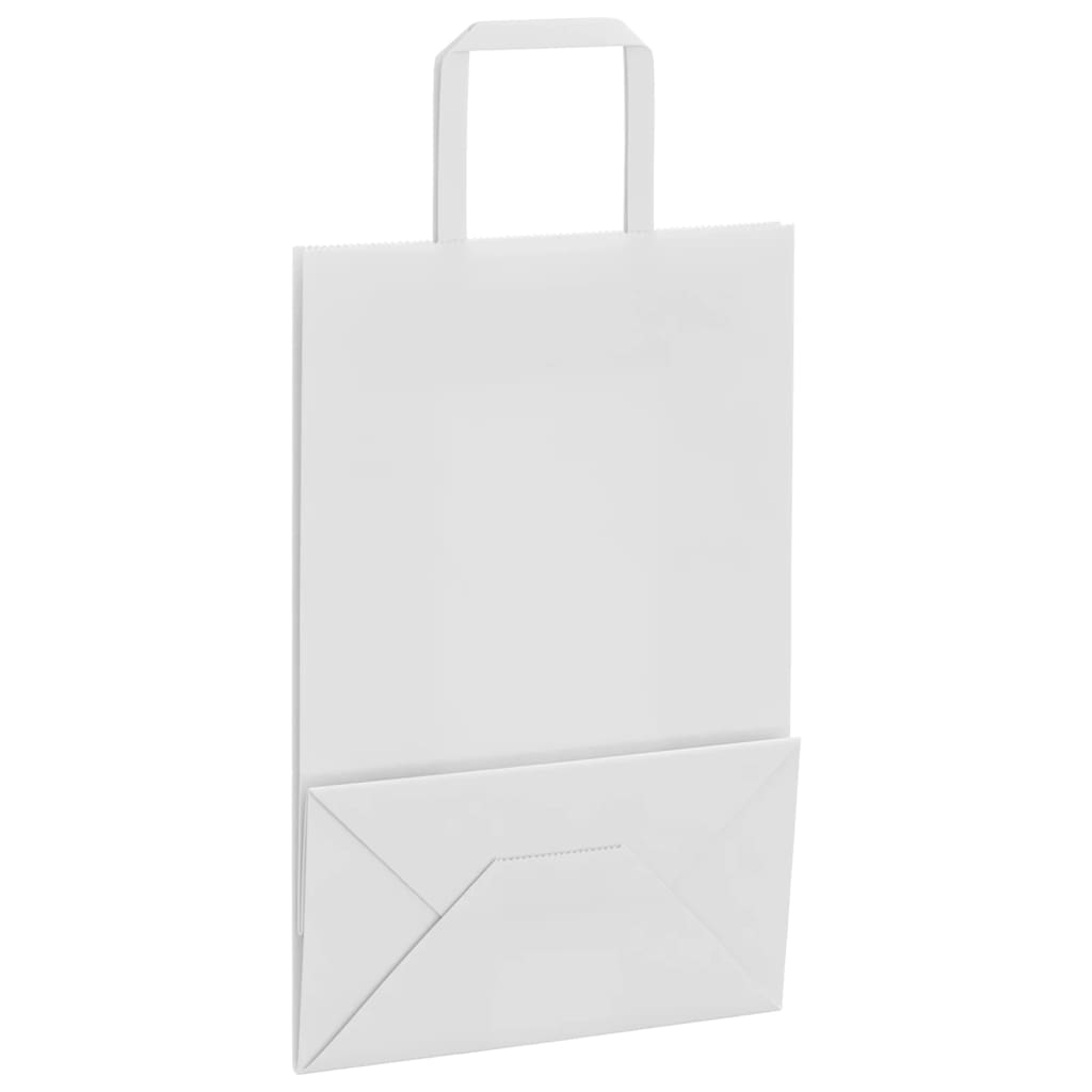 vidaXL Torby papierowe 250 szt. z uchwytami białe 21x11x31 cm