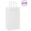 vidaXL Torby papierowe 250 szt. z uchwytami białe 21x11x36 cm