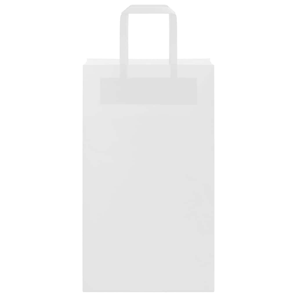 vidaXL Torby papierowe 250 szt. z uchwytami białe 21x11x36 cm
