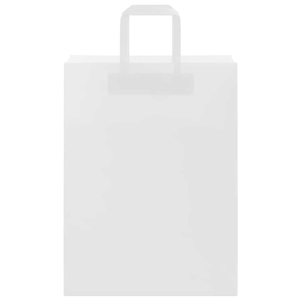 vidaXL Torby papierowe 250 szt. z uchwytami białe 26x12x35 cm