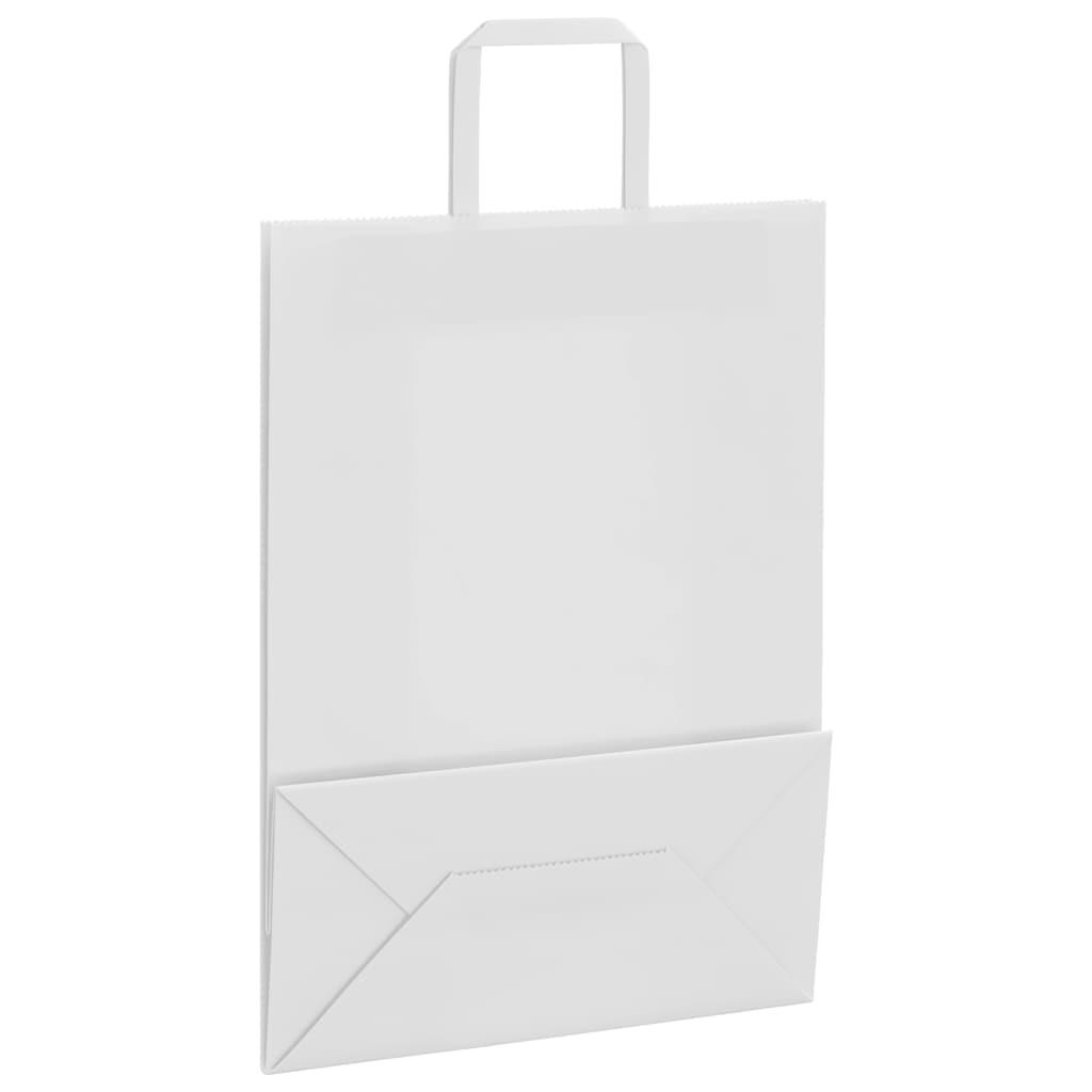 vidaXL Torby papierowe 250 szt. z uchwytami białe 26x12x35 cm