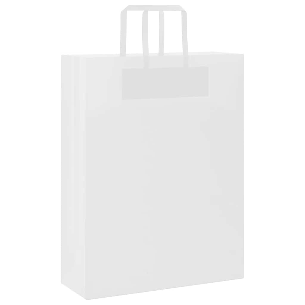vidaXL Torby papierowe 250 szt. z uchwytami białe 32x12x42 cm