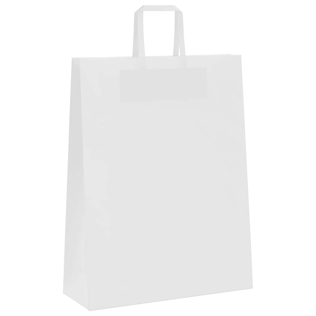 vidaXL Torby papierowe 250 szt. z uchwytami białe 32x12x42 cm