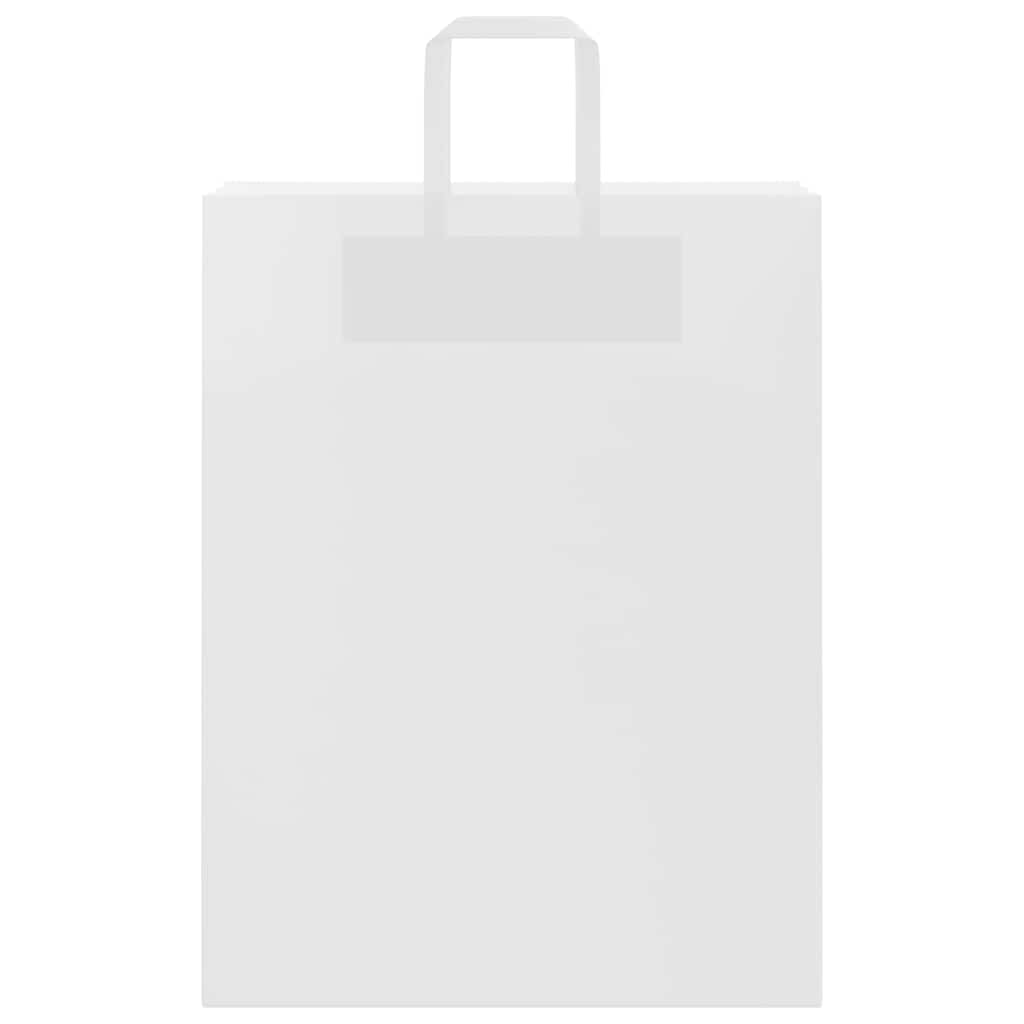 vidaXL Torby papierowe 250 szt. z uchwytami białe 32x12x42 cm
